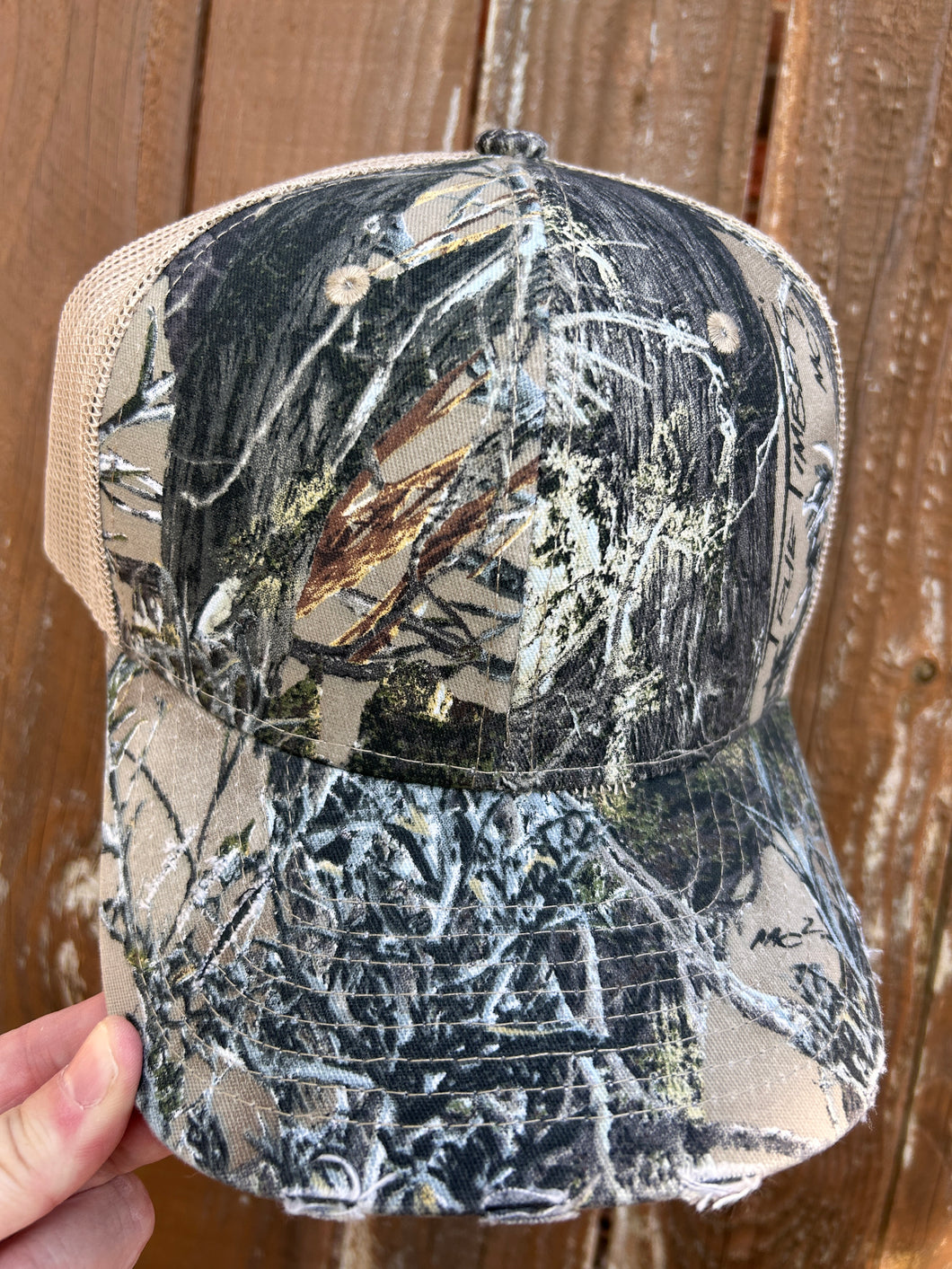 Cobra 6 panel Distressed Structured Camo Trucker