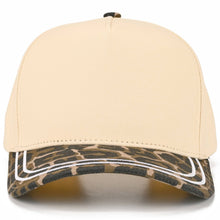 Load image into Gallery viewer, C.C Two Tone with Retro Stripe Cotton Trucker Cap: Leopard
