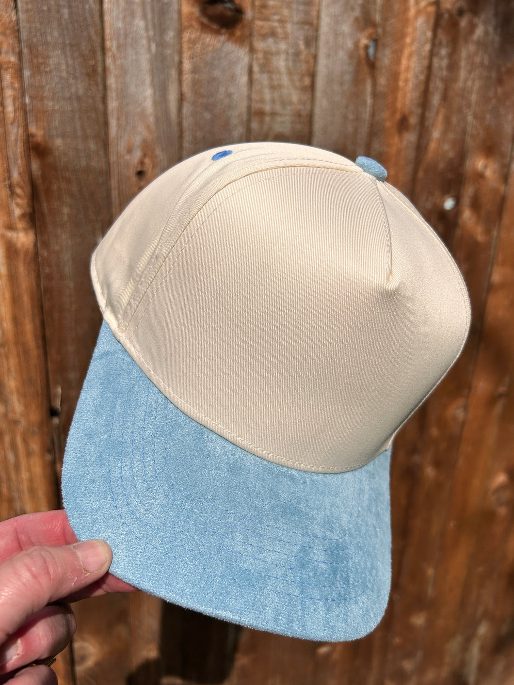 5 Panel Suede Bill Mid Profile Baseball Cap
