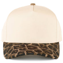 Load image into Gallery viewer, C.C Two Tone Canvas Trucker Cap: Leopard
