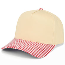 Load image into Gallery viewer, C.C SMALL RED GINGHAM CHECK PATTERN on Two Tone Trucker Hat
