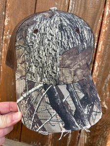 Cobra 6 panel Distressed Structured Camo Trucker