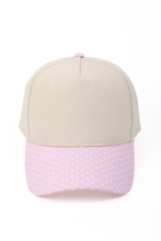 Load image into Gallery viewer, Polka Dot Printed Brim 5-Panel Two-Tone Cap – Pink
