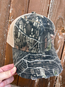 Cobra 6 panel Distressed Structured Camo Trucker
