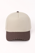 Load image into Gallery viewer, Polka Dot Printed Brim 5-Panel Two-Tone Cap – Brown
