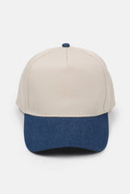Load image into Gallery viewer, Two Tone Denim 5 Panel Baseball Cap
