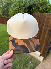 Load image into Gallery viewer, 5 Panel Canvas Camo Brim Trucker
