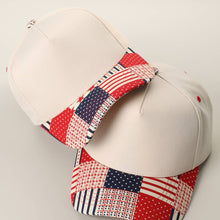 Load image into Gallery viewer, Americana Patchwork Brim Trucker Hat
