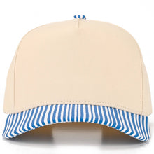 Load image into Gallery viewer, C.C Striped Pattern on Bill Plain Two Tone Trucker Hat
