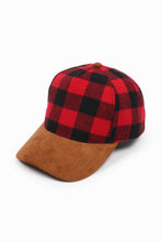 Load image into Gallery viewer, Flannel Plaid Suede Brim Woven Baseball Cap
