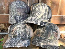 Load image into Gallery viewer, Cobra 6 panel Distressed Structured Camo Trucker
