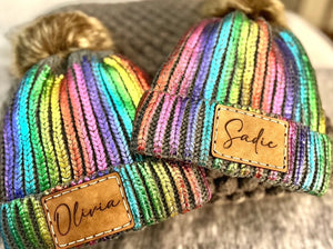 Metallic Pom Beanies