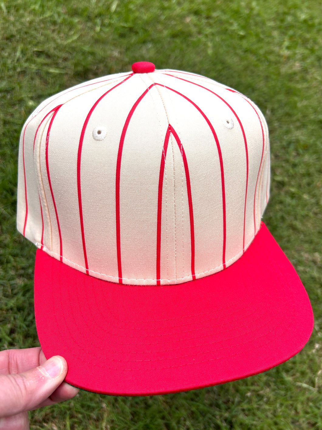 5 Panel Retro Pinstripe Baseball Flat Bill