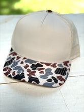 Load image into Gallery viewer, 5 Panel Canvas Old School Camo Brim Meshback
