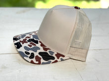 Load image into Gallery viewer, 5 Panel Canvas Old School Camo Brim Meshback
