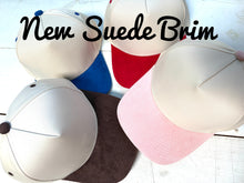 Load image into Gallery viewer, 5 Panel Suede Bill Baseball Cap
