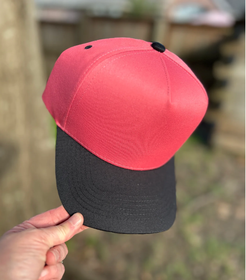 Salmon/Black Two Tone Bball Cap