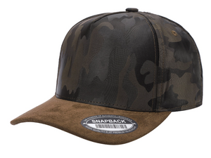5 Panel Camo Suede Brim Baseball Cap