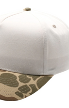 Load image into Gallery viewer, Natural 5 Panel Canvas Camo Brim (3 colors)
