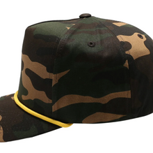 Load image into Gallery viewer, 5 Panel Camo High Frame w/ Yellow Rope
