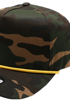 Load image into Gallery viewer, 5 Panel Camo High Frame w/ Yellow Rope
