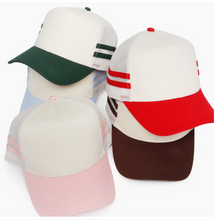 Load image into Gallery viewer, Retro Stripe Mesh Trucker
