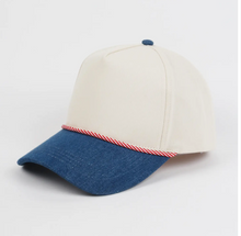 Load image into Gallery viewer, 5 panel Canvas Denim Brim Red Cord
