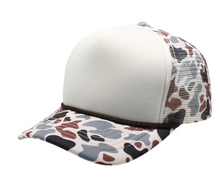 Load image into Gallery viewer, Old School Camo Foam Trucker Cream

