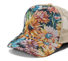Load image into Gallery viewer, 5 Panel Floral Jacquard Meshback

