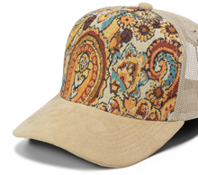 Load image into Gallery viewer, 5 Panel Paisley Jacquard Suede Brim : Tan Mesh
