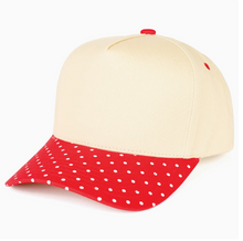 Load image into Gallery viewer, C.C Small Polka Dot Pattern Print Brim Two Tone Trucker Hat (2 colors)
