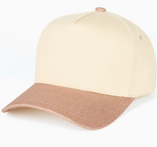 Load image into Gallery viewer, C.C Glitter Brim Trucker Hat : Rose Gold
