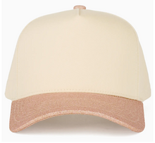 Load image into Gallery viewer, C.C Glitter Brim Trucker Hat : Rose Gold
