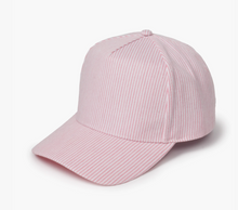 Load image into Gallery viewer, Pinstripe 5 Panel Bball Cap
