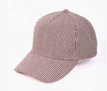 Load image into Gallery viewer, Pinstripe 5 Panel Bball Cap
