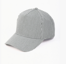 Load image into Gallery viewer, Pinstripe 5 Panel Bball Cap
