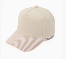 Load image into Gallery viewer, Pinstripe Brim 5 Panel Bball Cap
