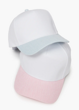 Load image into Gallery viewer, Pinstripe Brim 5 Panel Bball Cap
