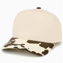 Load image into Gallery viewer, C.C Two Tone Canvas Trucker Cap: Cow
