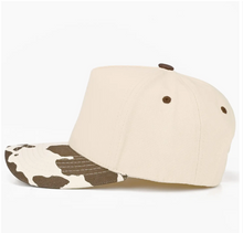 Load image into Gallery viewer, C.C Two Tone Canvas Trucker Cap: Cow
