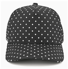Load image into Gallery viewer, C.C Polka Dot Pattern All Over Trucker Hat: Black
