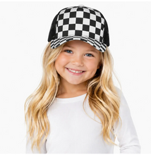 Load image into Gallery viewer, C.C Kids Junior Checkered Pattern Mesh Back Trucker Hat
