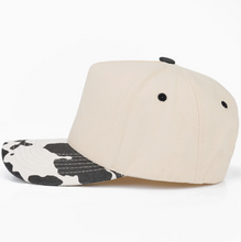 Load image into Gallery viewer, C.C Cow Pattern Print On Bill Plain Trucker Hat : Black
