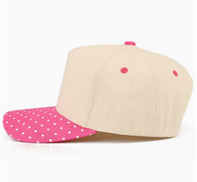 Load image into Gallery viewer, C.C Small Polka Dot Brim Two Tone Trucker Hat: Pink
