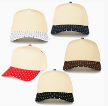 Load image into Gallery viewer, C.C Small Polka Dot Pattern Print Brim Two Tone Trucker Hat (2 colors)
