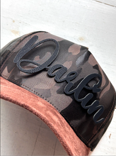 Load image into Gallery viewer, 5 Panel Camo Suede Brim Baseball Cap
