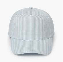 Load image into Gallery viewer, Pinstripe 5 Panel Bball Cap
