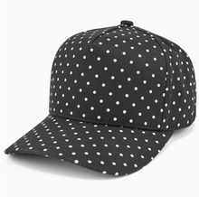 Load image into Gallery viewer, C.C Polka Dot Pattern All Over Trucker Hat: Black
