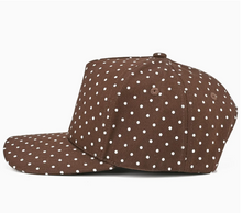Load image into Gallery viewer, C.C Polka Dot Pattern All Over Trucker Hat: Brown
