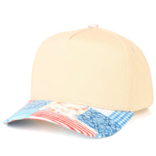 Load image into Gallery viewer, C.C Quilted Style Pattern Bill Two Tone Trucker Hat: Blue
